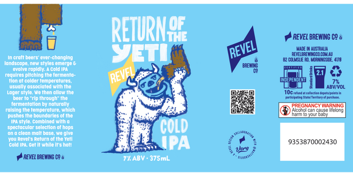 Revel Brewing Co – Return of the Yeti Cold IPA