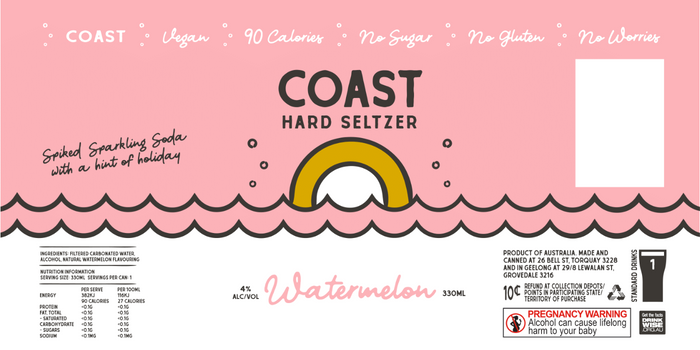 Coast Hard Seltzer – Watermelon Hard Seltzer