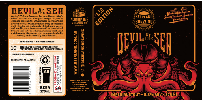 Beerland Brewing – Devil of the Sea – Imperial Stout