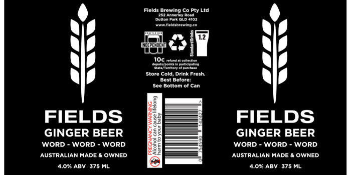 Fields Brewing Co – Fields Ginger Beer